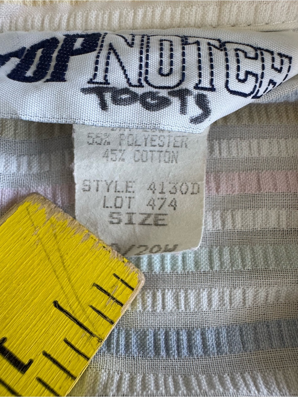 Vintage 80s 90s Pastel Pink White Blue Stripe Short Sleeve Blouse Sz 20W - Picture 6 of 10
